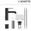 Schütte Waschtischarmatur „Los Angeles“ schwarz-matt Eco-Click-Funktion