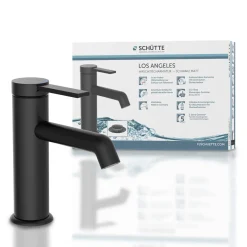 Schütte Waschtischarmatur „Los Angeles“ schwarz-matt Eco-Click-Funktion