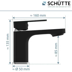 Schütte Waschtischarmatur „Madagaskar“ schwarz/chrom