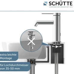 Schütte Waschtischarmatur „Los Angeles“ chrom Eco-Click-Funktion