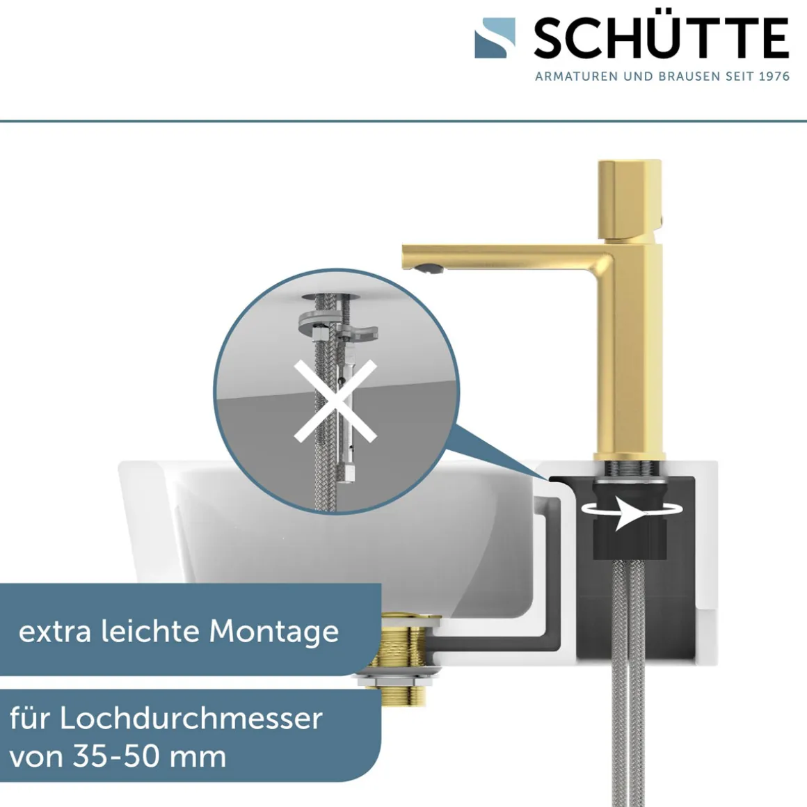 Schütte WT-Armatur New York,gold,Kartusche mit