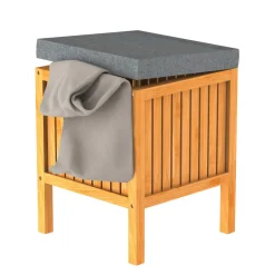 Schütte Bambus Wäschekorb mit Sitzkissen