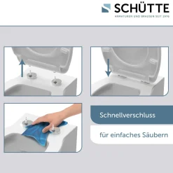Schütte Duroplast HG WC-Sitz ROUND DIPS mit Absenkautomatik und Schnellverschluss