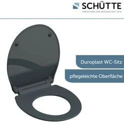 Schütte Duroplast WC-Sitz SLIM ANTHRAZIT mit Absenkautomatik und Schnellverschluss