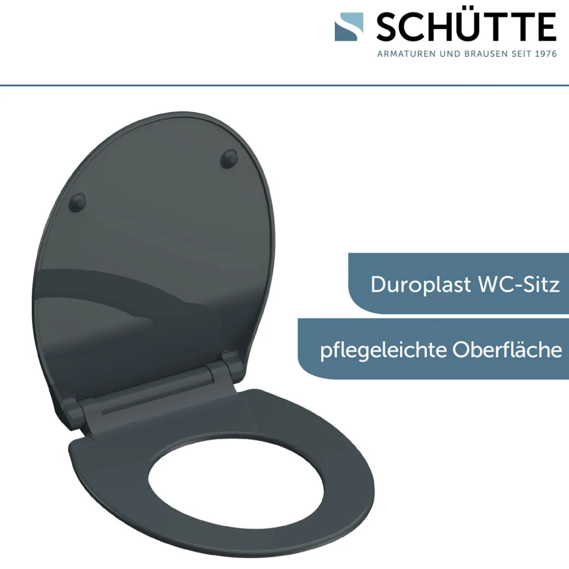 Schütte Duroplast WC-Sitz SLIM ANTHRAZIT mit Absenkautomatik und Schnellverschluss