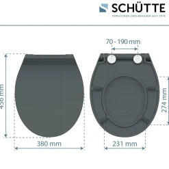 Schütte Duroplast WC-Sitz SLIM ANTHRAZIT mit Absenkautomatik und Schnellverschluss