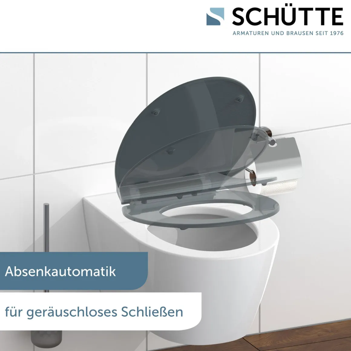 Schütte Duroplast WC-Sitz SLIM ANTHRAZIT mit Absenkautomatik und Schnellverschluss