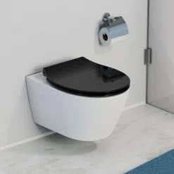 Schütte Duroplast WC-Sitz SLIM BLACK mit Absenkautomatik und Schnellverschluss