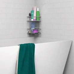 Schütte Dusch-Eckablage 2 Etagen Chrom zum Kleben oder Schrauben