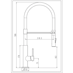 Schütte Küchenarmatur mit ausziehbarer Brause 79180 Stilo chrom schwarz