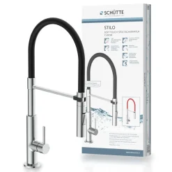 Schütte Küchenarmatur mit ausziehbarer Brause 79180 Stilo chrom schwarz