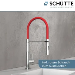 Schütte Küchenarmatur mit ausziehbarer Brause 79180 Stilo chrom schwarz