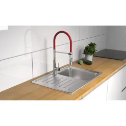 Schütte Küchenarmatur mit ausziehbarer Brause 79180 Stilo chrom schwarz