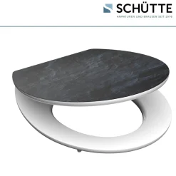 Schütte MDF HG WC-Sitz BLACK STONE mit Absenkautomatik