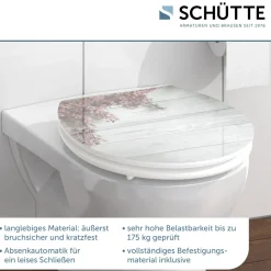 Schütte MDF HG WC-Sitz FLOWERS AND WOOD mit Absenkautomatik