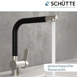 Schütte Schwenkbare Küchenarmatur Rio Edelstahloptik weiß