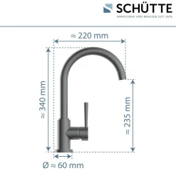 Schütte schwenkbare Küchenarmatur Cornwall graphit