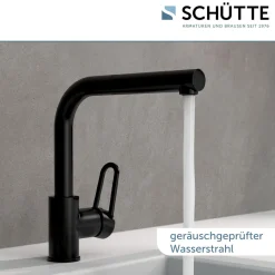 Schütte Spülarmatur Design Ring schwarz matt mit herausziehbarer Geschirrbrause