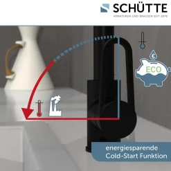 Schütte Spülarmatur Design Ring schwarz matt mit herausziehbarer Geschirrbrause