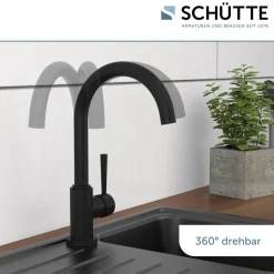 Schütte Spültischarmatur Cornwall Niederdruck schwarz matt