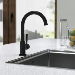 Schütte Spültischarmatur Cornwall Niederdruck schwarz matt