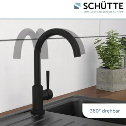 Schütte Spültischarmatur Cornwall Schwarz matt