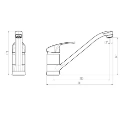 Schütte Spültischarmatur Tassoni Niederdruck schwenkbar