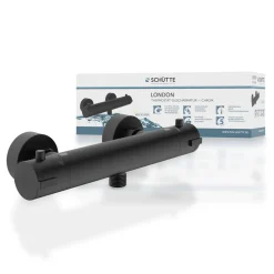 Schütte Thermostat Duscharmatur London Schwarz matt