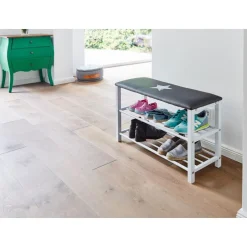 Schuhbank mit Sitzkissen Stern ca 78 x 48 x 30 cm