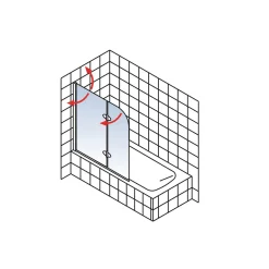 Schulte Badewannenfaltwand 2 teilig Chromoptik