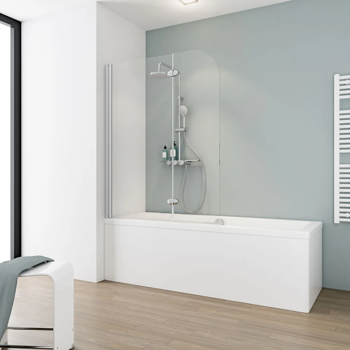 Schulte Badewannenfaltwand 2 teilig Alunatur