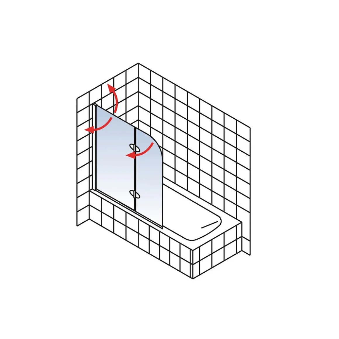Schulte Badewannenfaltwand 2 teilig Alunatur