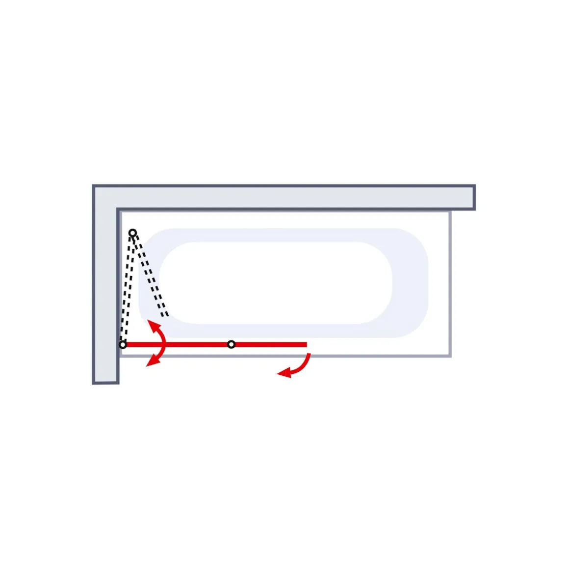 Schulte Badewannenfaltwand 2 teilig Alunatur