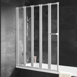 Schulte Badewannenfaltwand 5-teilig Komfort alu natur