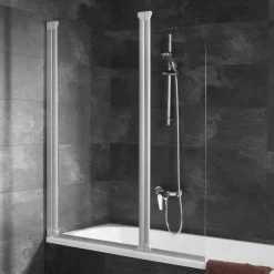 Schulte Badewannenfaltwand 2-teilig Komfort 1400 x 1140 mm Echtglas alpinweiß