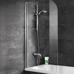 Schulte Badewannenfaltwand Komfort 140 x 80 cm Echtglas weiß