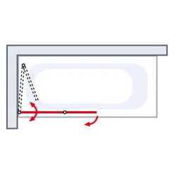 Schulte Badewannenfaltwand 2 teilig 115 x 140 cm