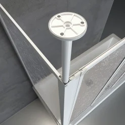 Schulte Badewannenfaltwand 3-teilig 1288 x 1400 mm mit Seitenwand und Deckenstütze