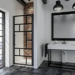 Schulte Drehtür in Nische BlackStyle mattschwarz BxH 90 x 192 cm