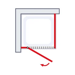 Schulte Drehtür MasterClass inkl Seitenwand Montage auf Fliesen links