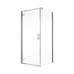 Schulte Drehtür pendelbar mit Seitenwand Toura 80 x 80 x 200 cm chrom Anschlag links