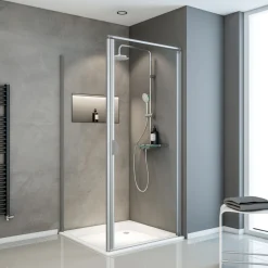 Schulte Drehtür Sunny inkl Seitenwand und Duschwanne 90 x 90 cm