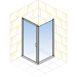 Schulte Drehtür Sunny inkl Seitenwand und Duschwanne 90 x 90 cm