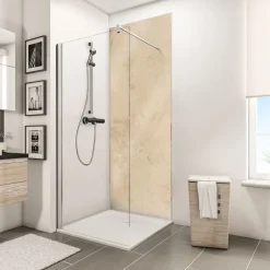 Schulte Duschrückwand Decodesign Hochglanz 255 x 100 Kalkstein hell