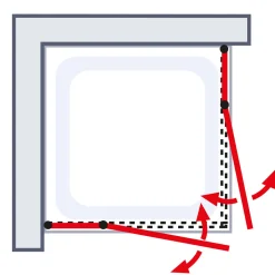 Schulte Duschwand Kristall Trend II Eckeinstieg 185 x 80 cm