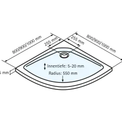 Schulte Duschwanne ExpressPlus Rund extra flach 1000 x 1000 mm