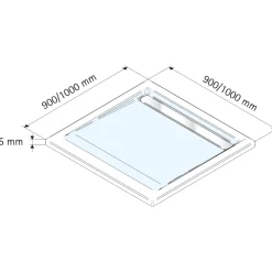 Schulte Duschwanne Quadrat extra flach Rinne 1000 x 1000 mm chromoptik