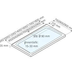 Schulte Duschwanne Rechteck extra flach 900 x 1000 mm