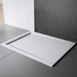 Schulte Duschwanne Rechteck extra flach Rinne 900 x 1000 mm Alpinweiß