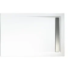 Schulte Duschwanne Rechteck extra flach Rinne 800 x 1200 mm Alpinweiß